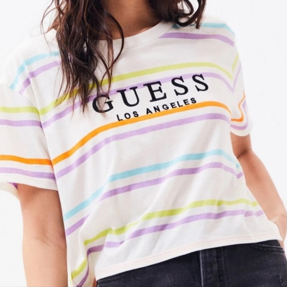 Guess striped cropped t-shirt - Picture 1 of 4